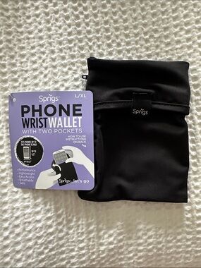 Sprigs Black Phone Wrist Wallet L/XL with Two Pockets